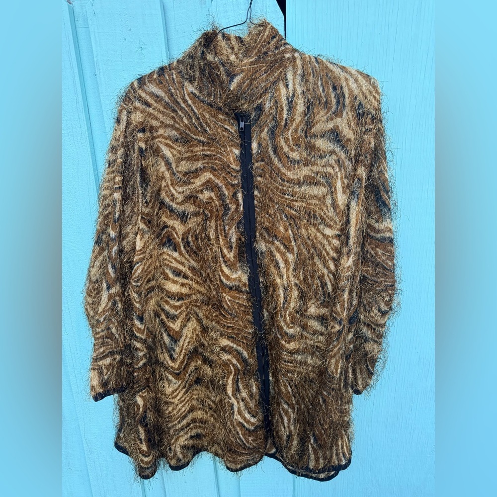 Brown Fuzzy Women's Jacket - Picture 8 of 9